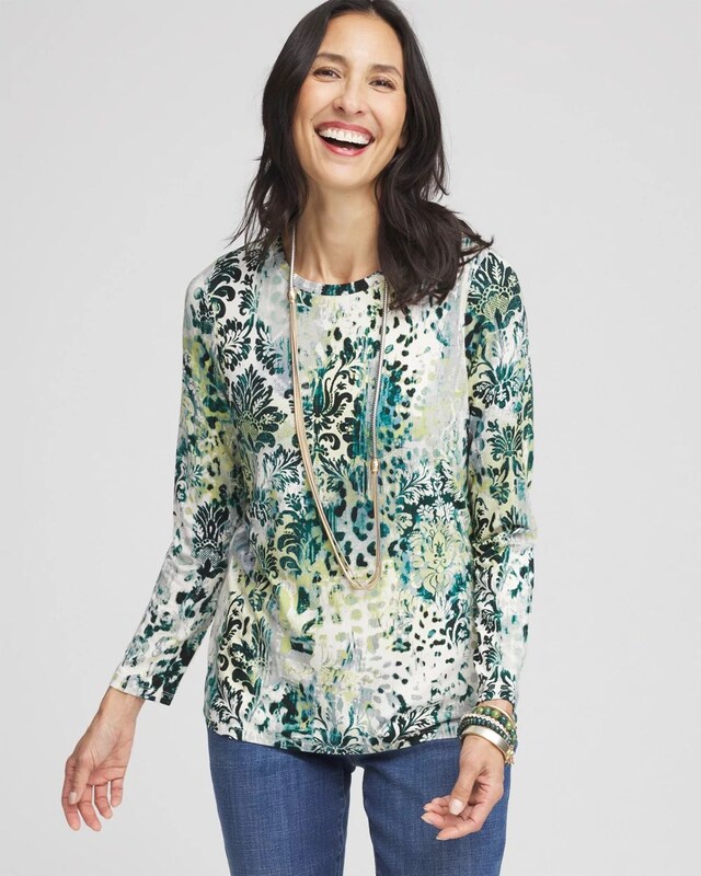 Touch of Cool Animal Print Layering Tee - image 1